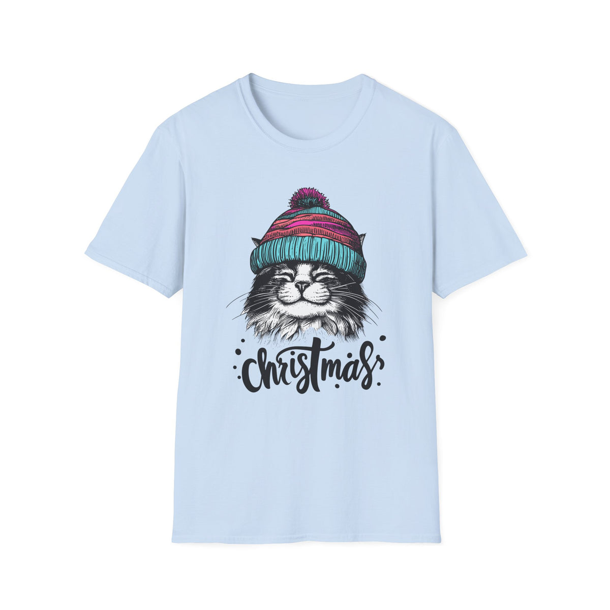 Christmas Cat Tee — Cozy Beanie Cat Graphic T-Shirt
