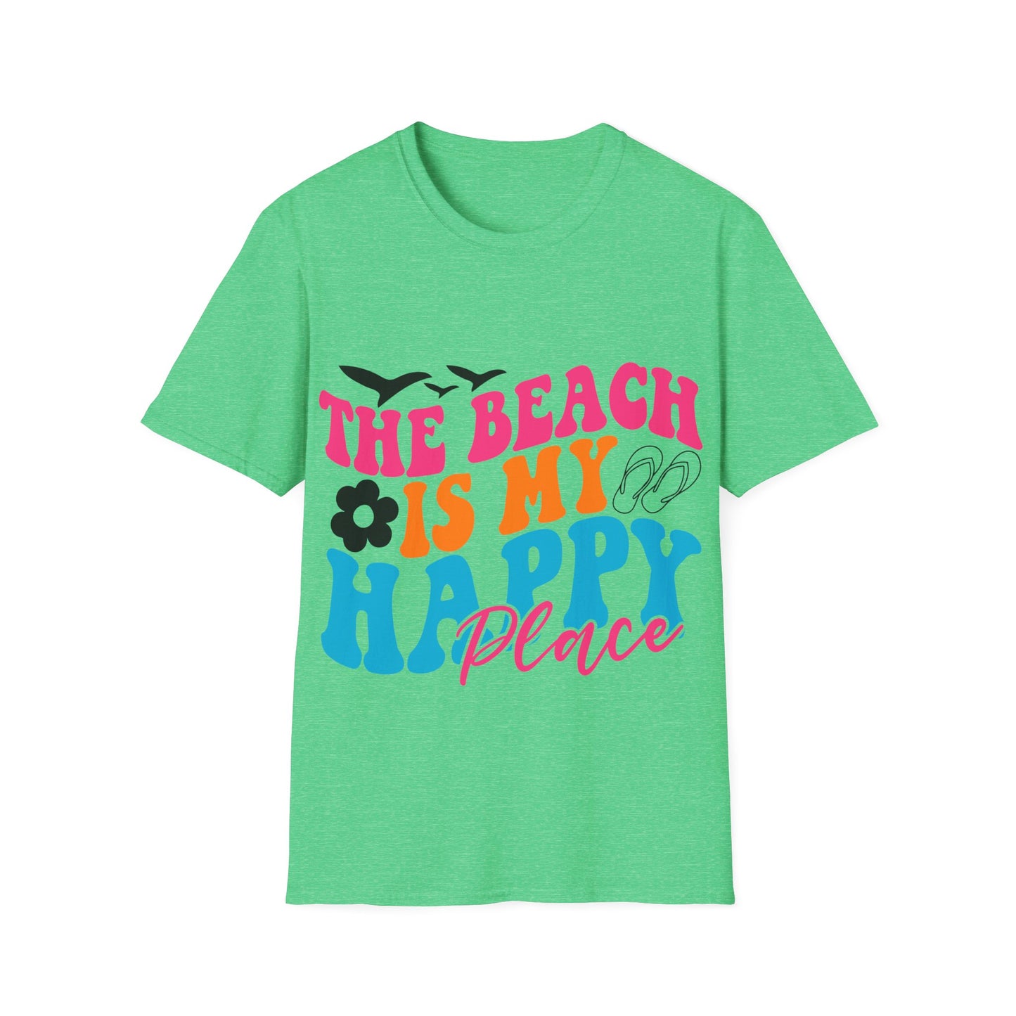 The Beach is my Happy Place ,Unisex Softstyle T-Shirt