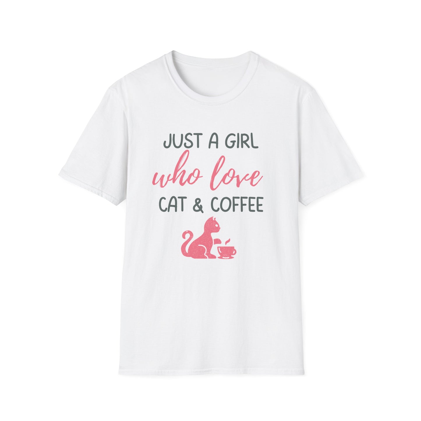 Just a Girl Who Loves Cat & Coffee Softstyle T-Shirt