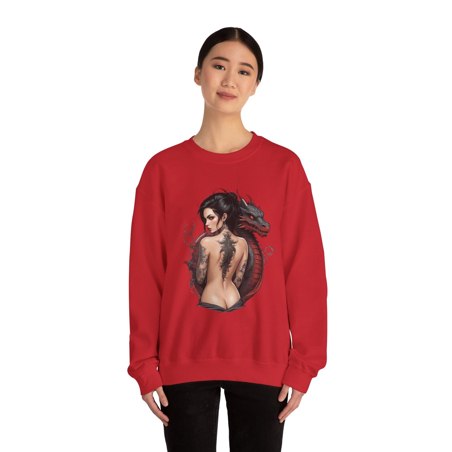 Mystical Dragon & Woman Unisex Graphic Sweatshirt