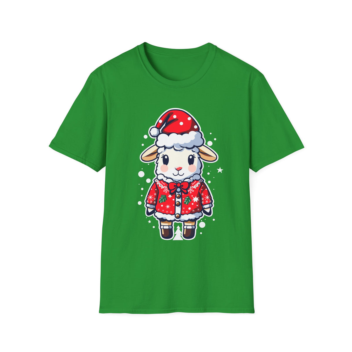 Sheep in Santa Hat T‑Shirt — Cute Christmas Lamb Holiday Tee