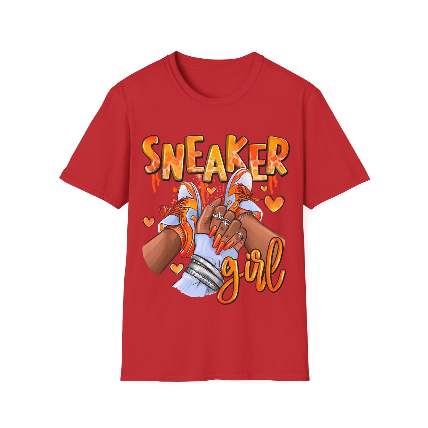 Sneaker Girl T-Shirt – Cute Orange Graphic Tee for Sneaker Lovers