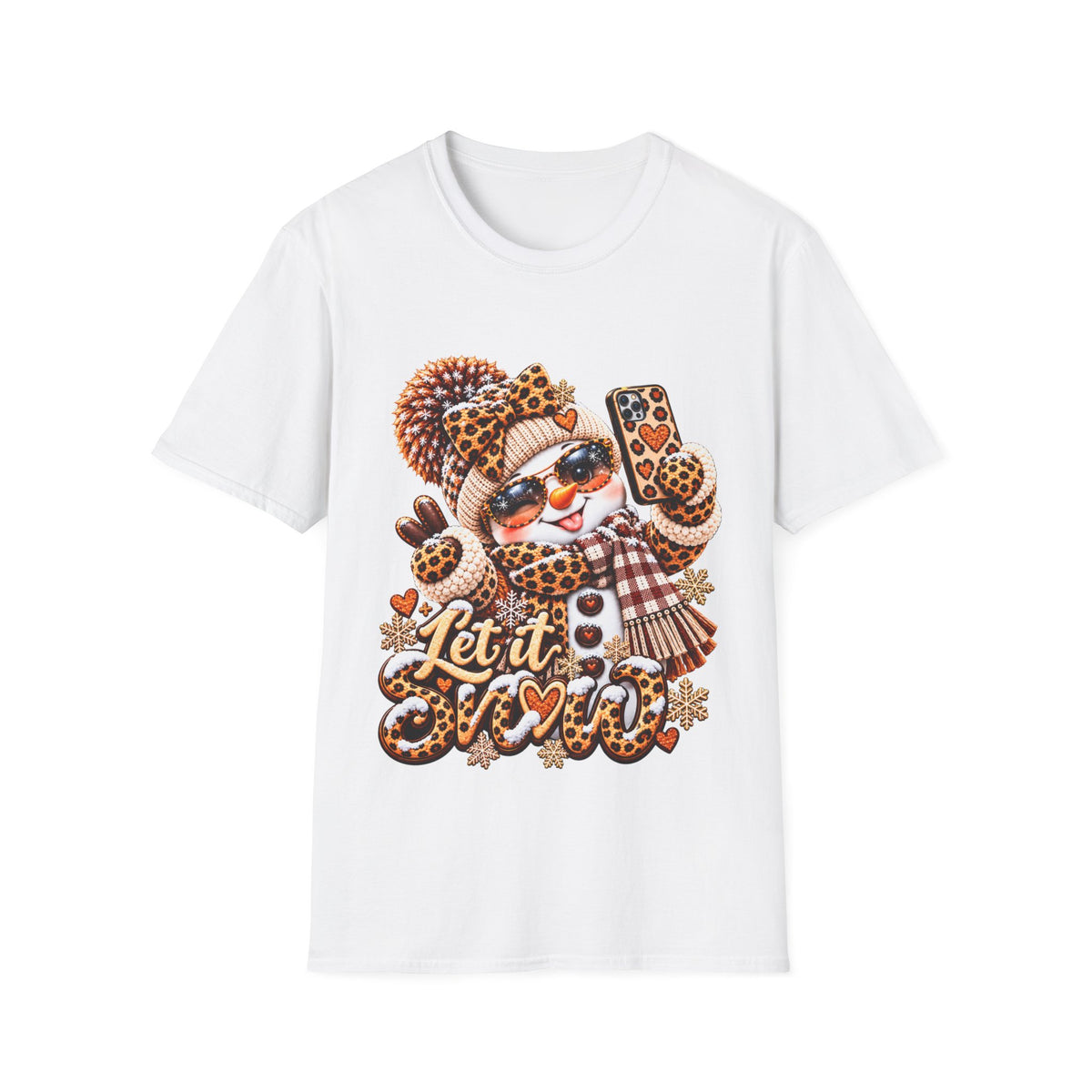 Let It Snow Leopard Christmas T-Shirt