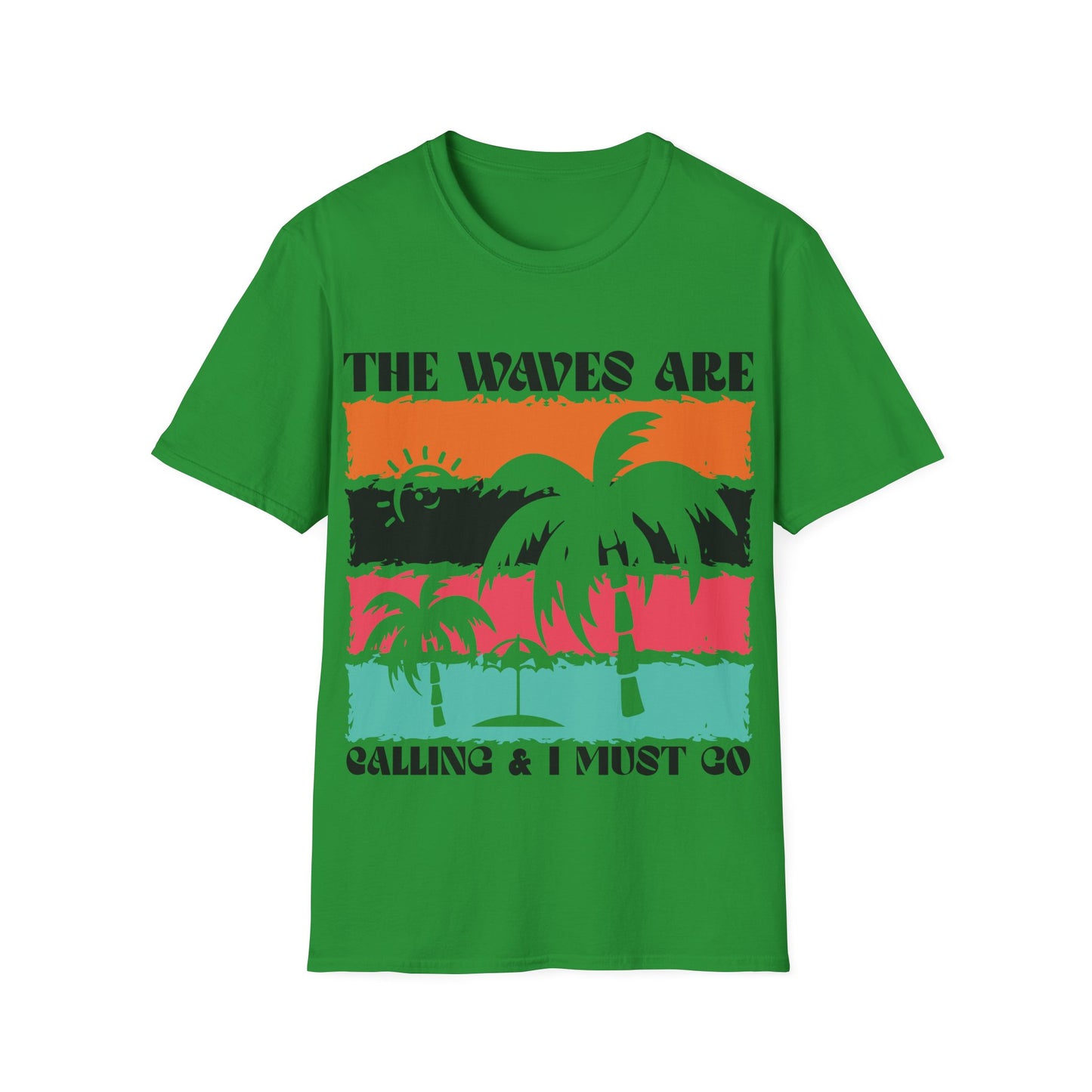 The Waves Are Calling T-Shirt – Retro Palm Beach Surf Tee