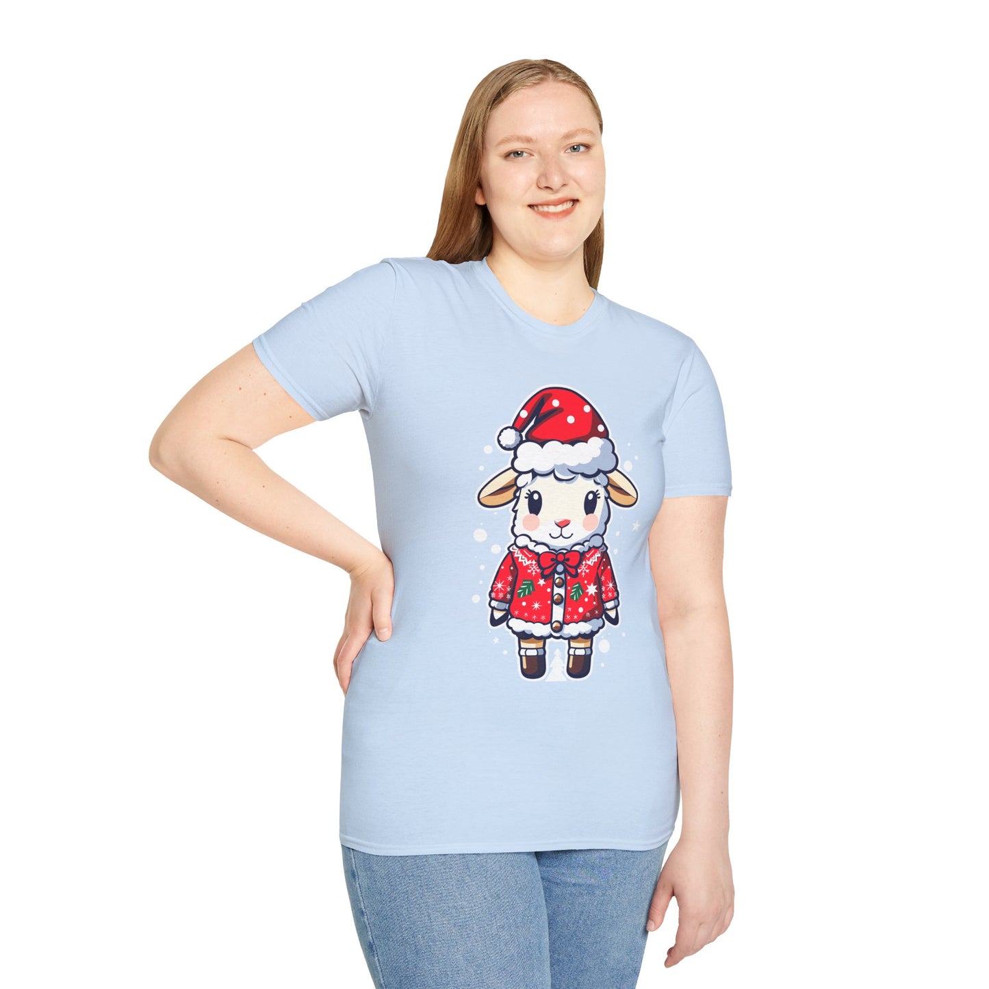 Merry & Bright: Cute Lamb in Holiday Style Tee