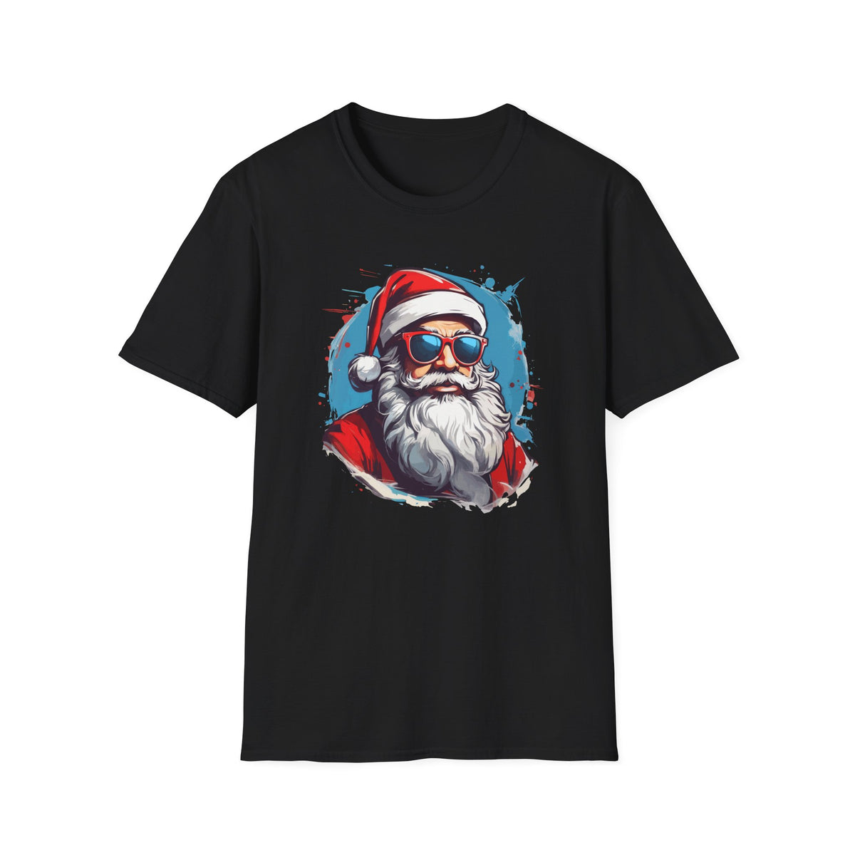 Cool Sunglasses Santa T-Shirt — Retro Hipster Christmas Tee