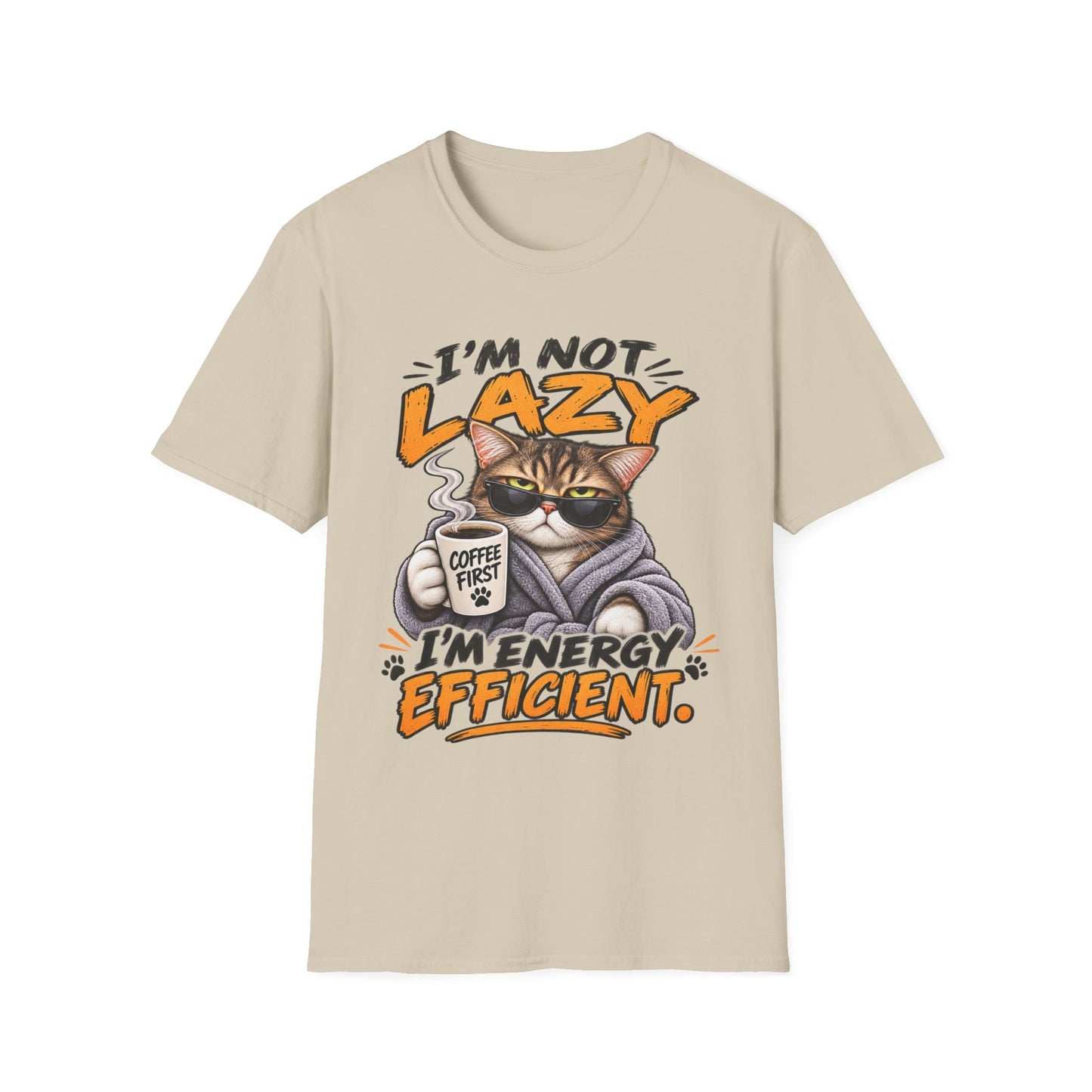 Cat "I'm Not Lazy I'm Energy Efficient" T-Shirt