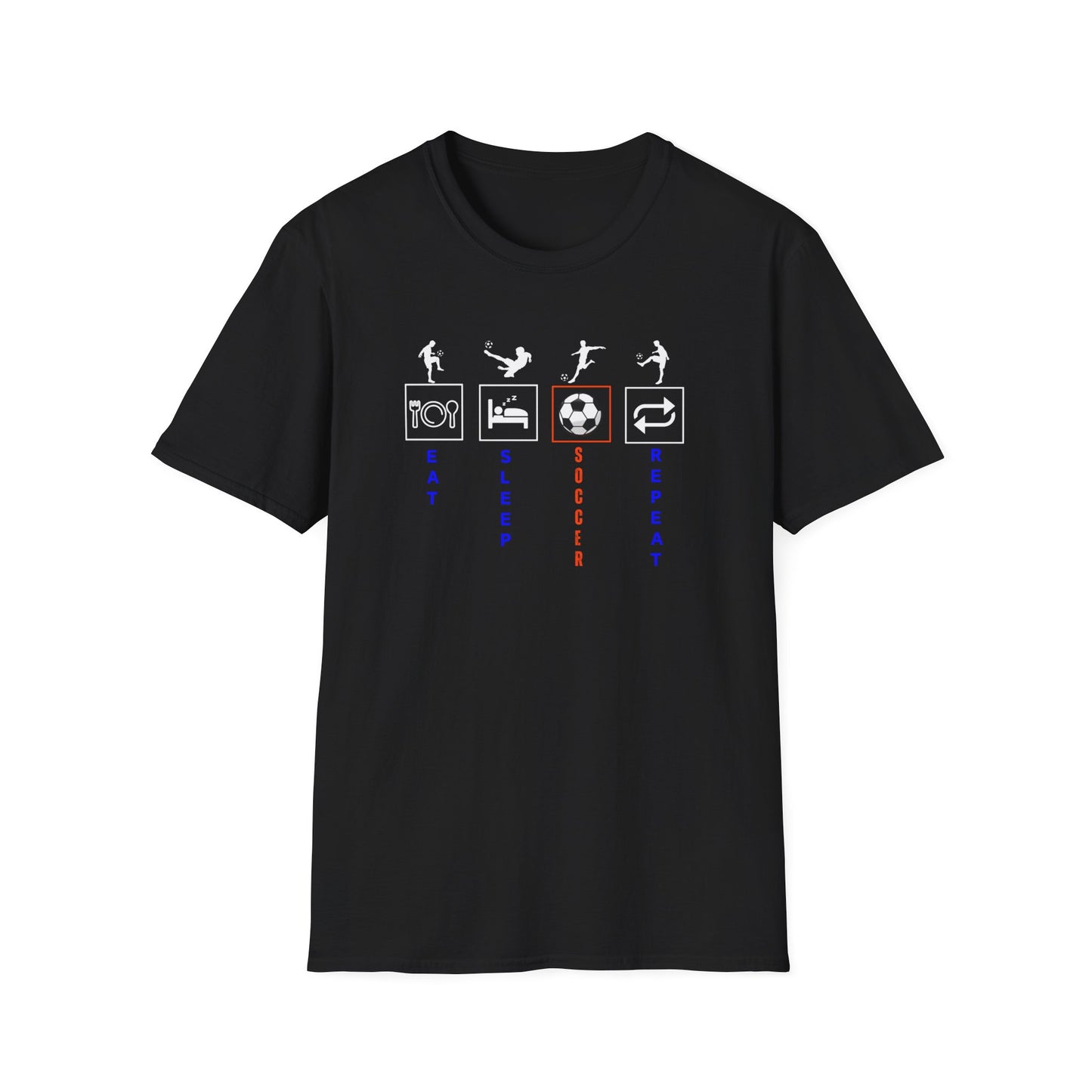 Eat Sleep Soccer Repeat Unisex Softstyle T-Shirt