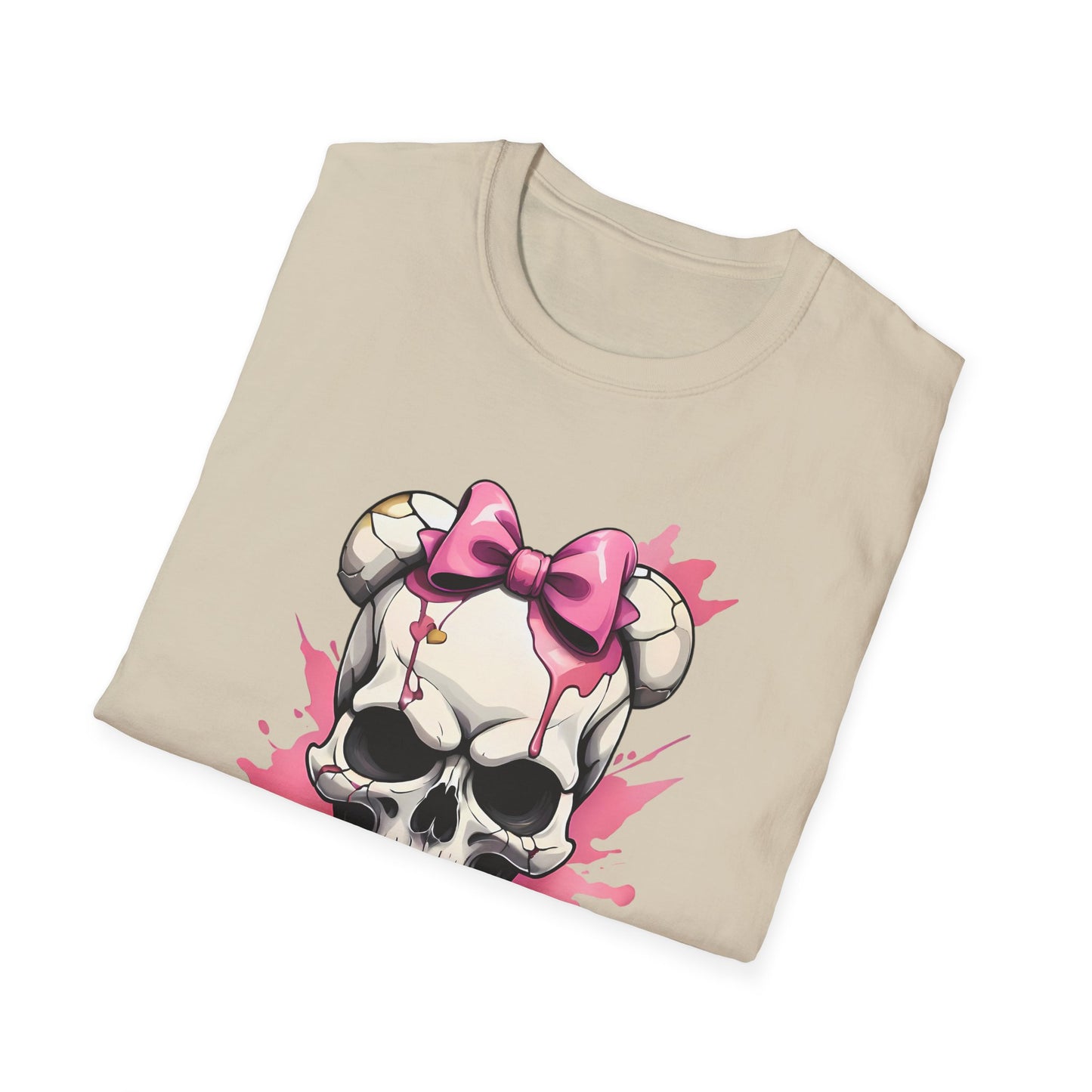 Skull Girl Graphic T-Shirt — Pink Bow Punk Skull Tee