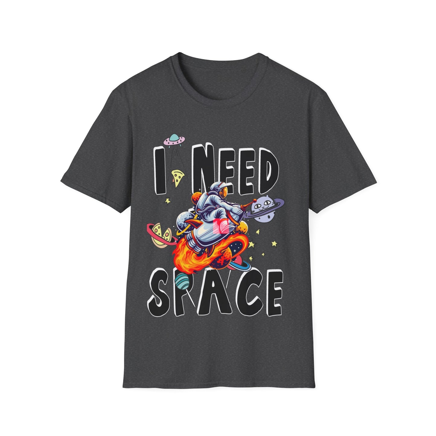I Need Space Astronaut on a Rocket Unisex Tee