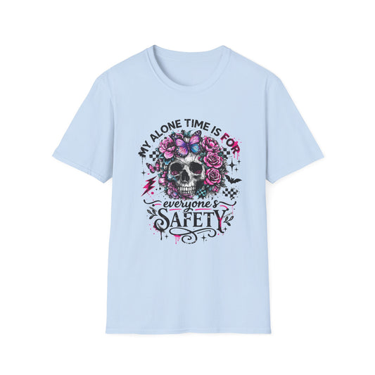 Skull Floral 'My Alone Time Is For Everyone's Safety' T-Shirt