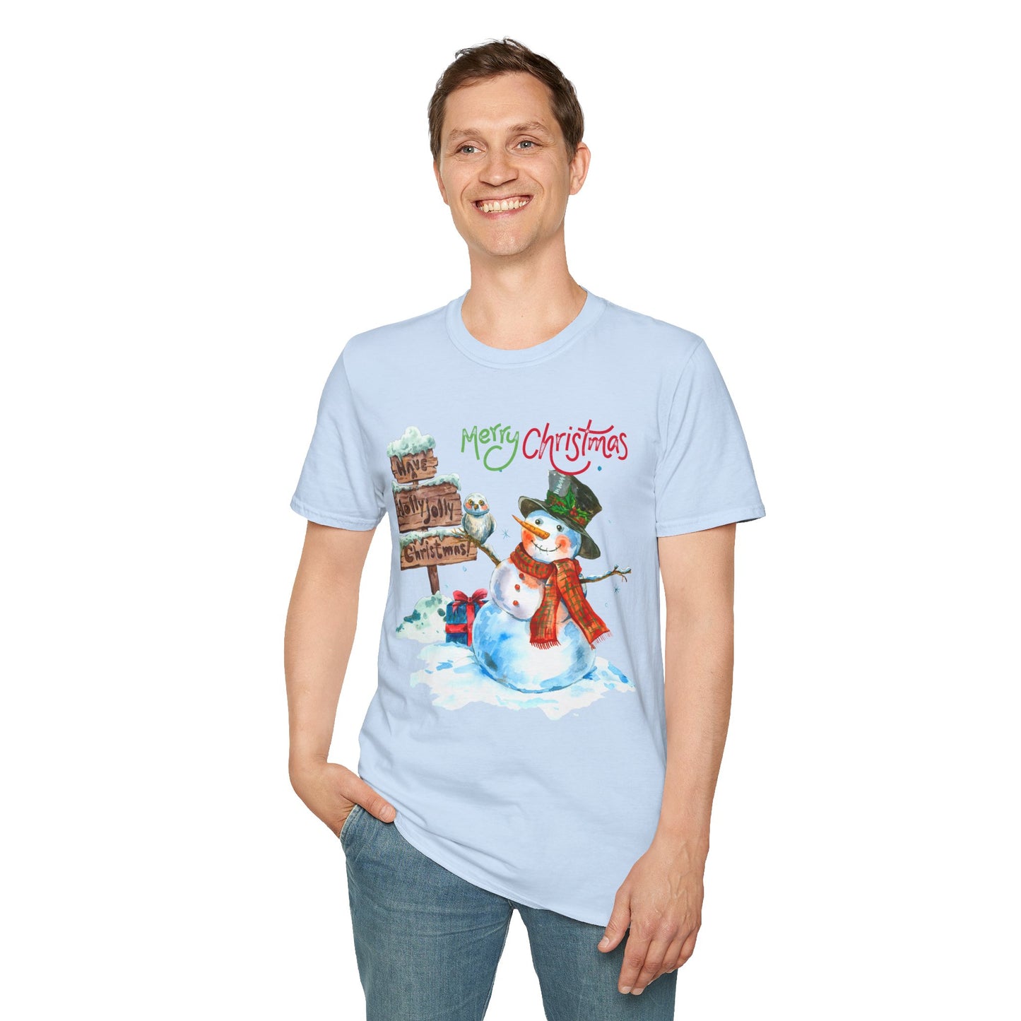 Frosty Fun Merry Christmas Snowman Unisex Tee