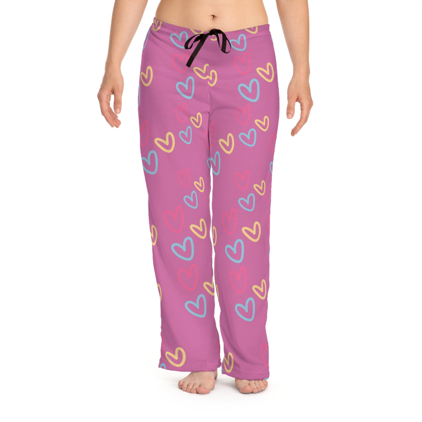 Hearts Love Print Pajama Pants