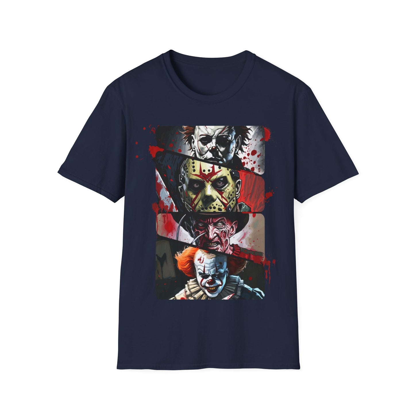 Horror Icons Split-Panel T-Shirt — Graphic Tee