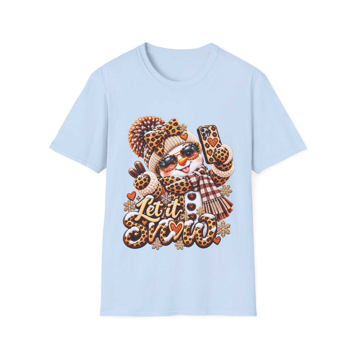 Let It Snow Leopard Christmas T-Shirt