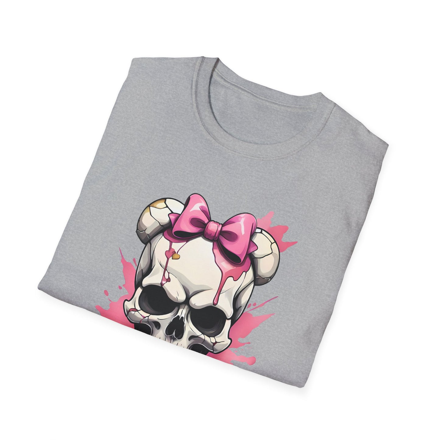 Skull Girl Graphic T-Shirt — Pink Bow Punk Skull Tee