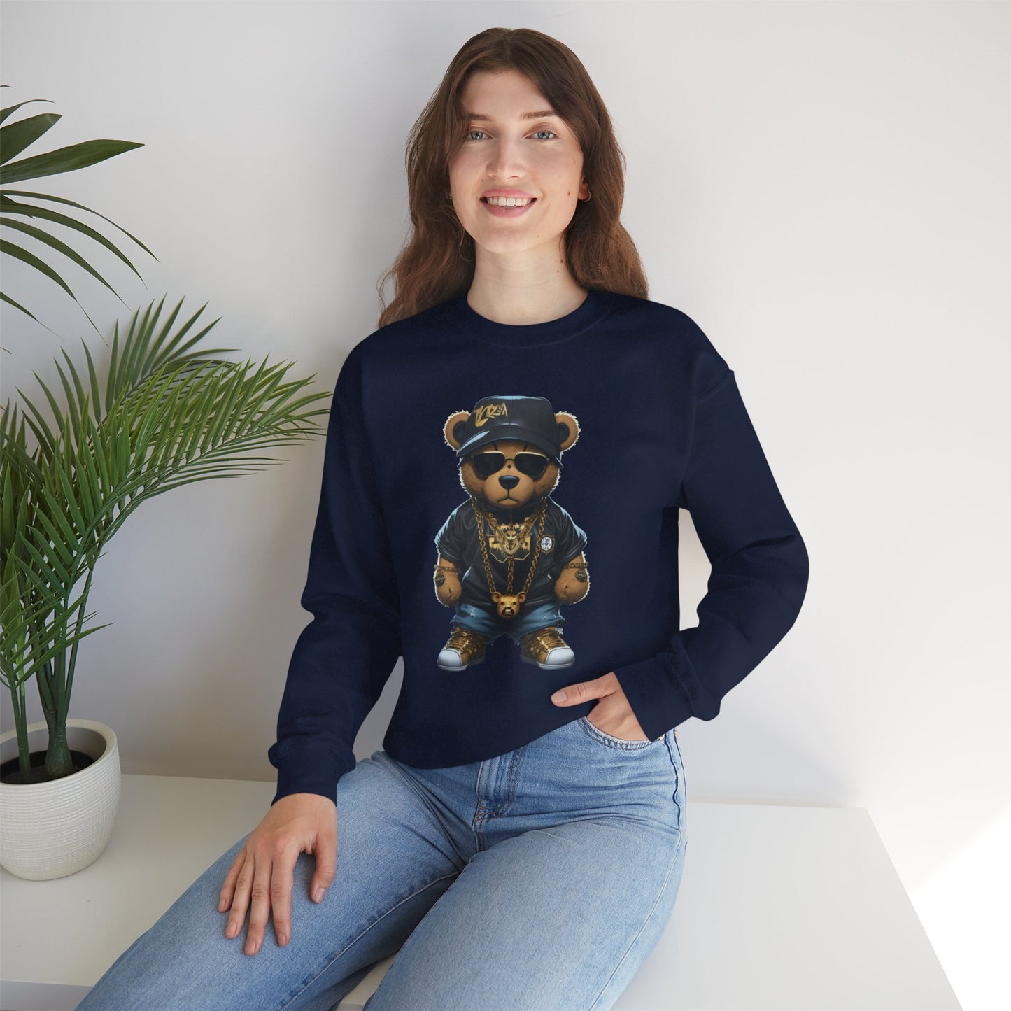 Blinged-Out Bear Graphic Sweatshirt