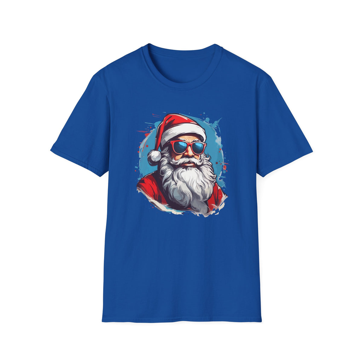 Cool Sunglasses Santa T-Shirt — Retro Hipster Christmas Tee