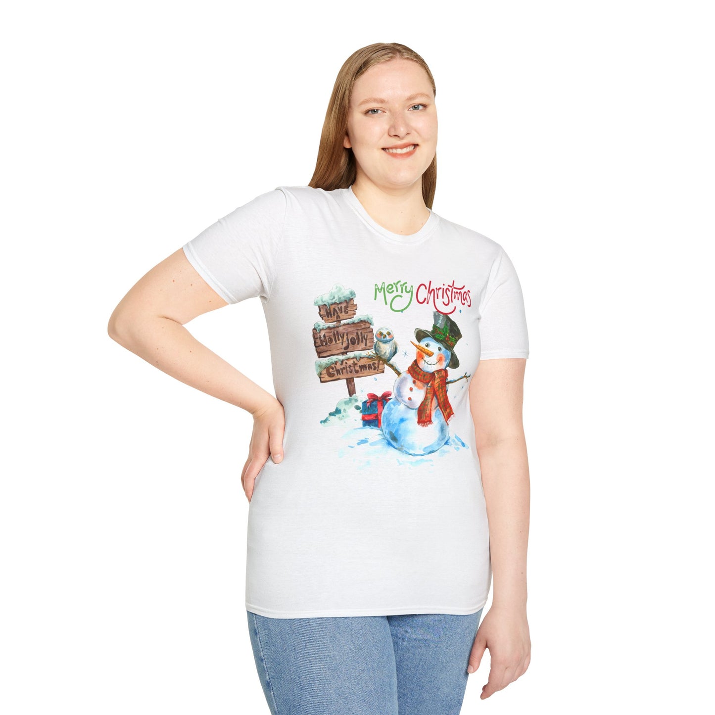 Frosty Fun Merry Christmas Snowman Unisex Tee