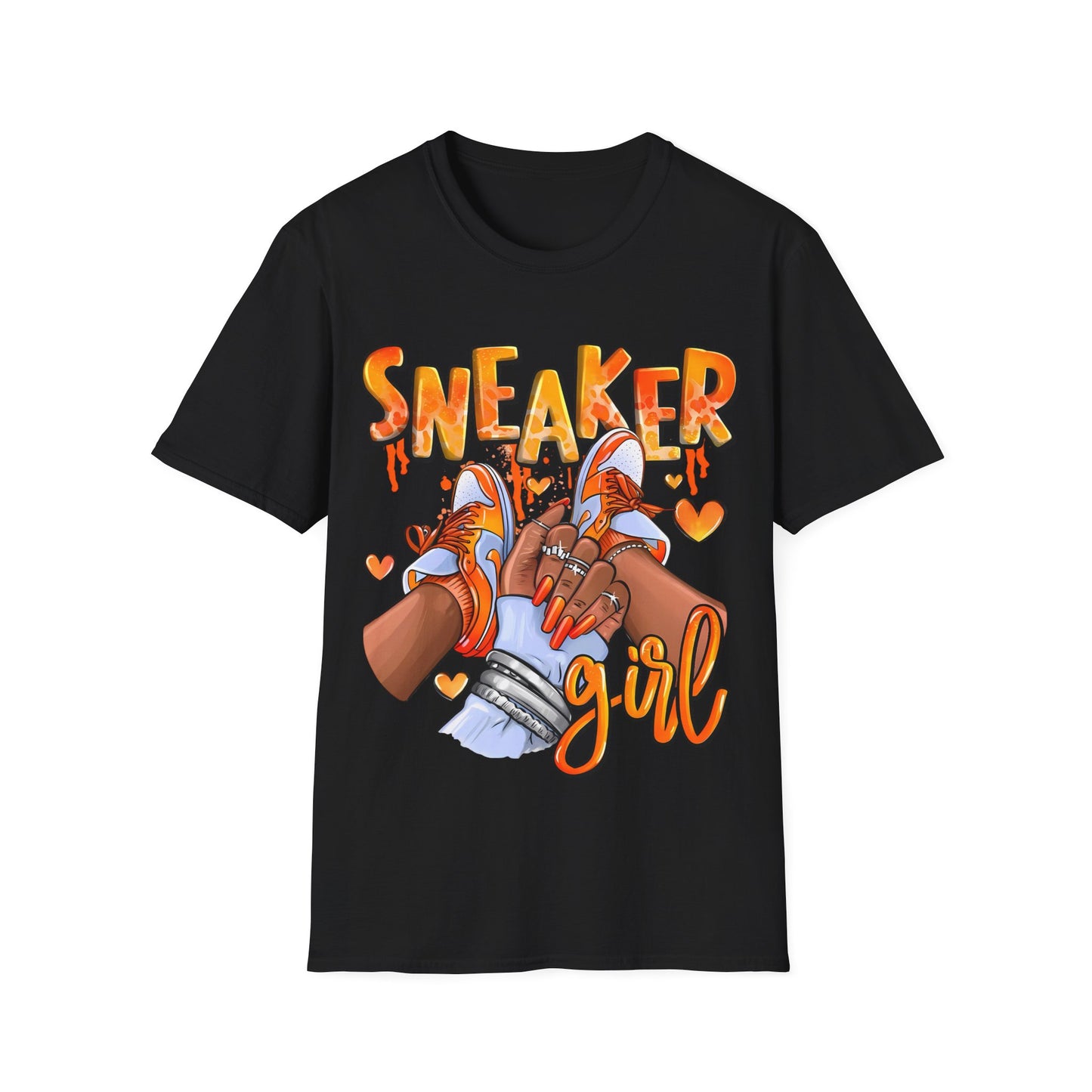 Sneaker Girl T-Shirt – Cute Orange Graphic Tee for Sneaker Lovers