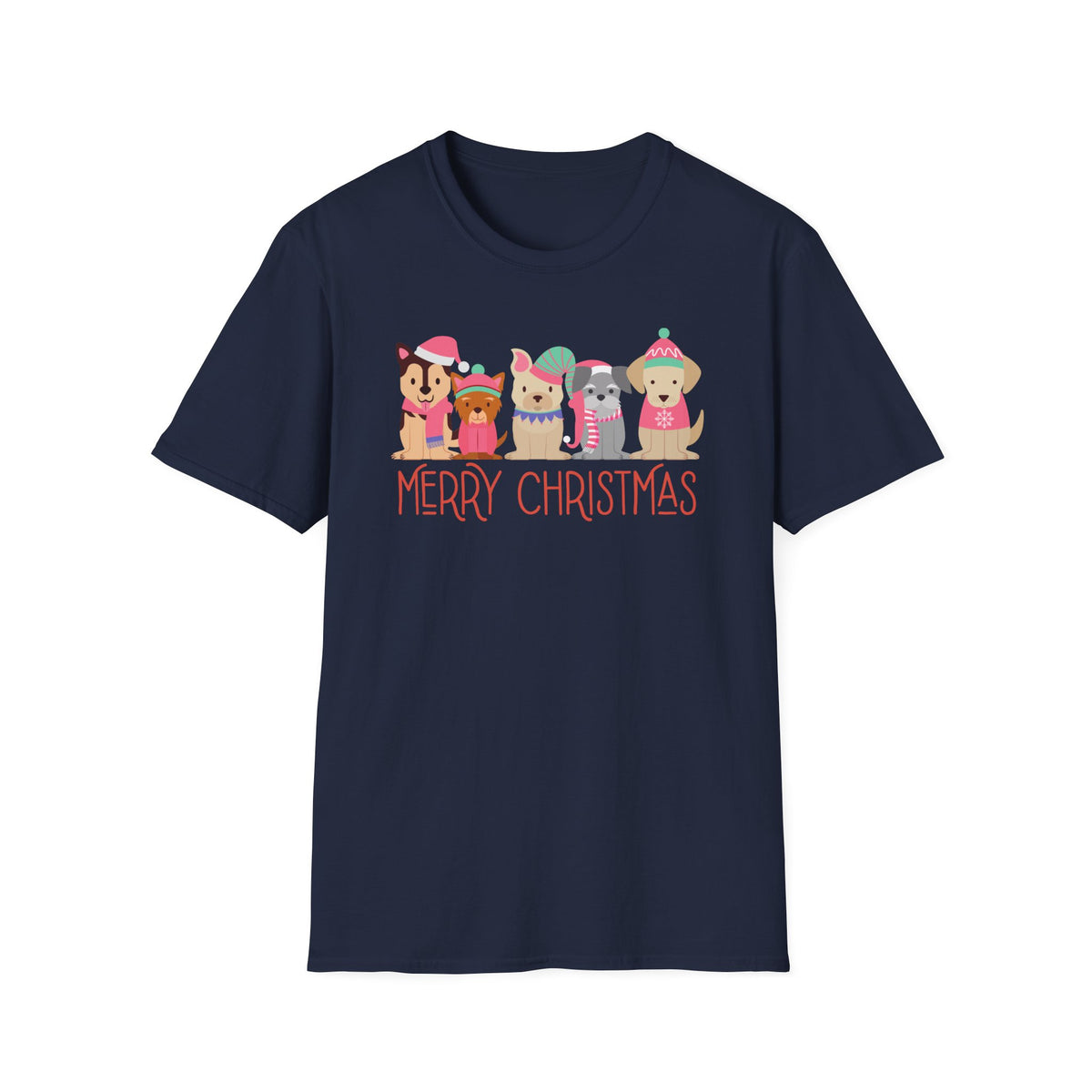 Merry Christmas Dogs T-Shirt — Cute Holiday Puppies Graphic Tee
