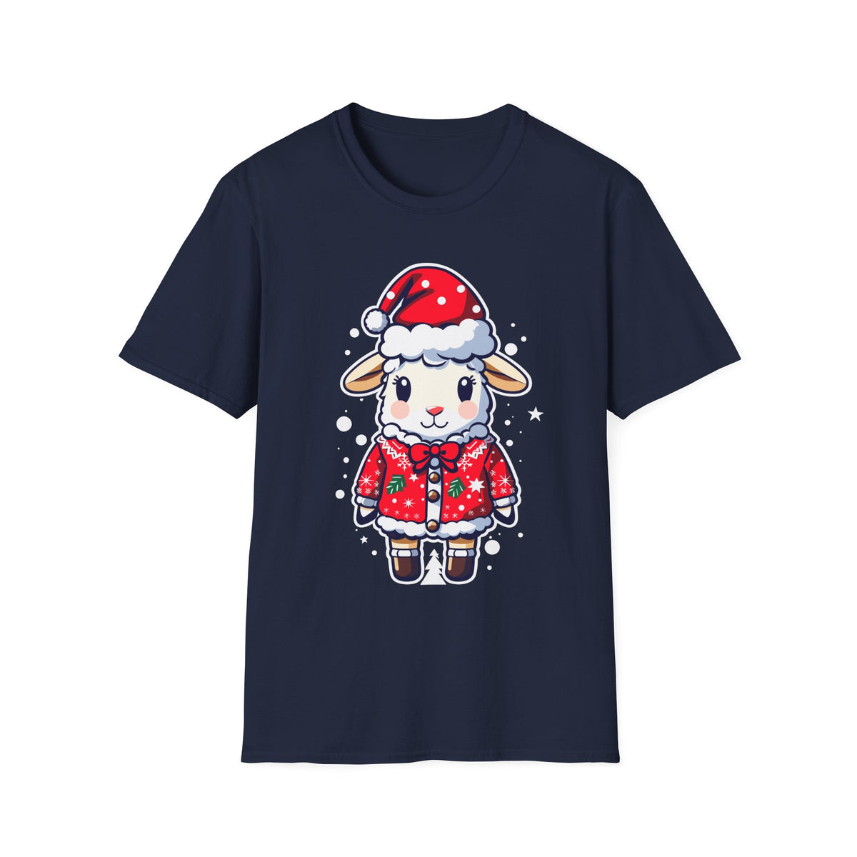 Sheep in Santa Hat T‑Shirt — Cute Christmas Lamb Holiday Tee