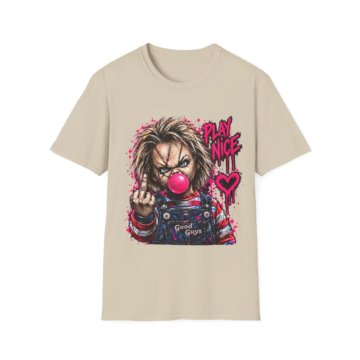 Good Guy  “Play Nice” Horror Graphic T-Shirt
