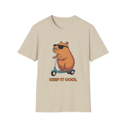 Capybara Keep It Cool Unisex Softstyle T-Shirt - Fun Graphic Tee for Animal Lovers