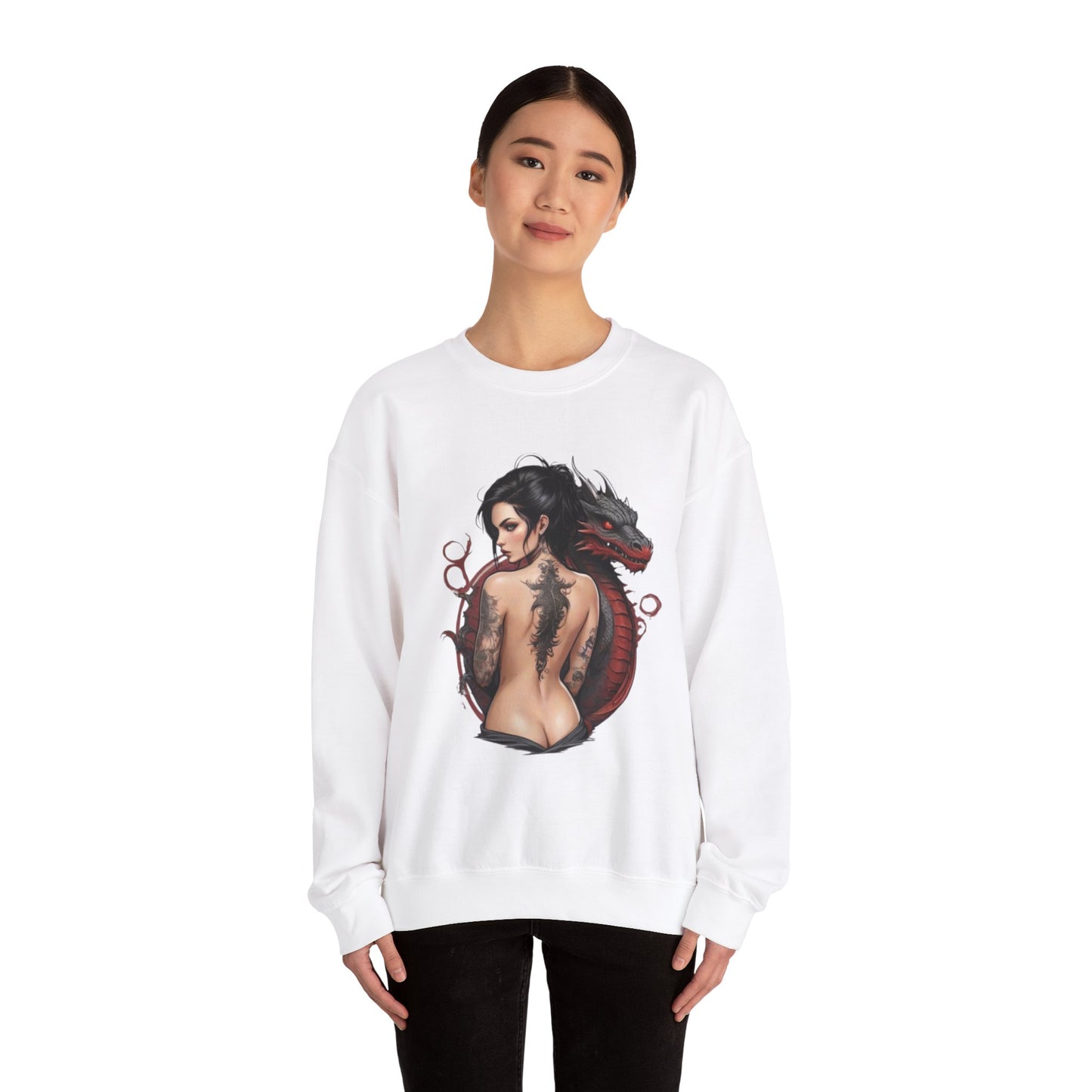 Mystical Dragon & Woman Unisex Graphic Sweatshirt