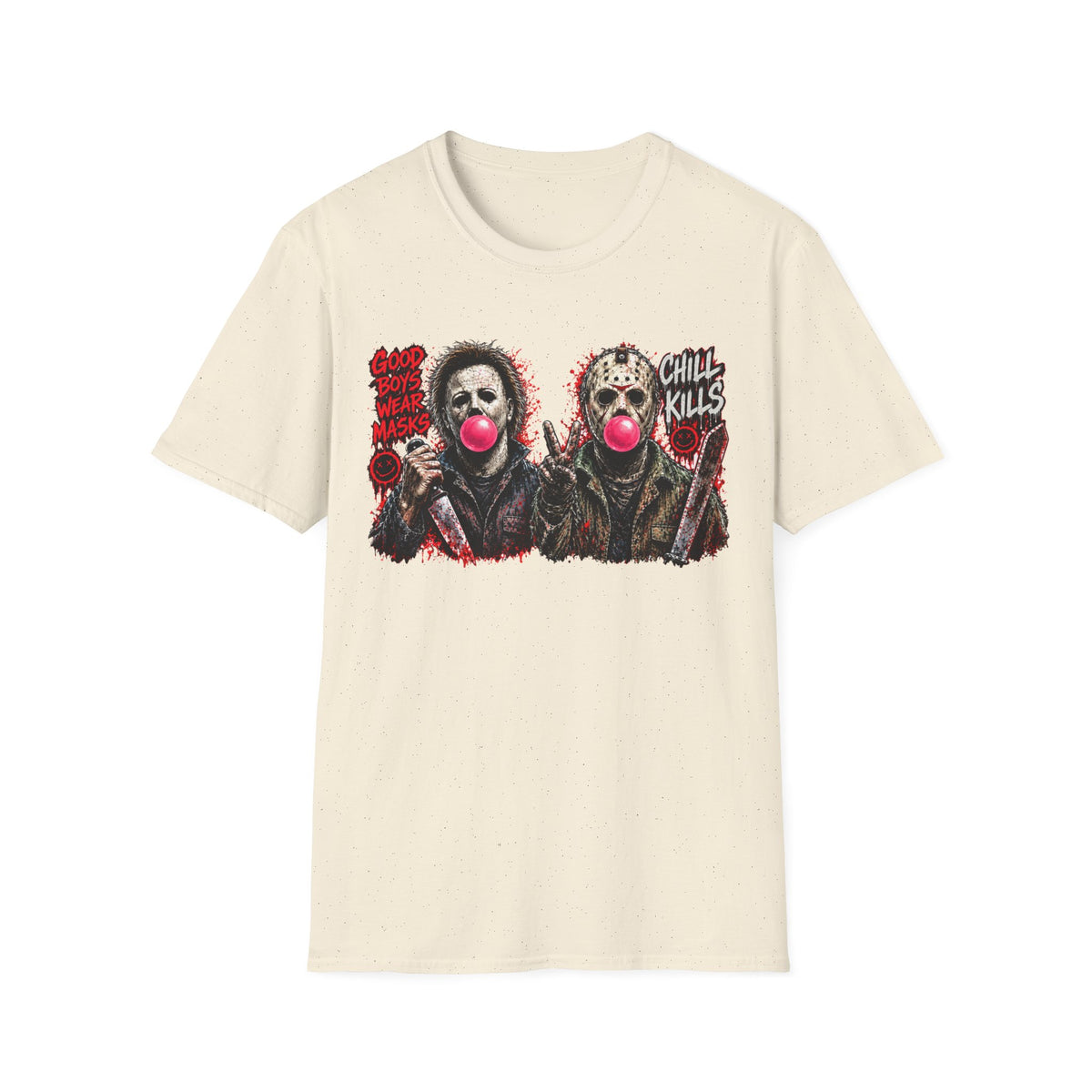 Masked Duo Horror Graphic T-Shirt