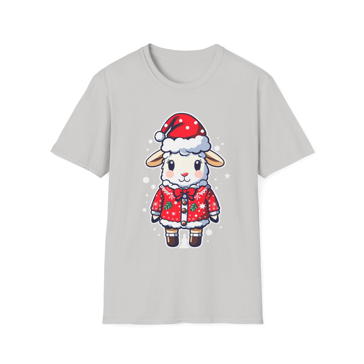Sheep in Santa Hat T‑Shirt — Cute Christmas Lamb Holiday Tee