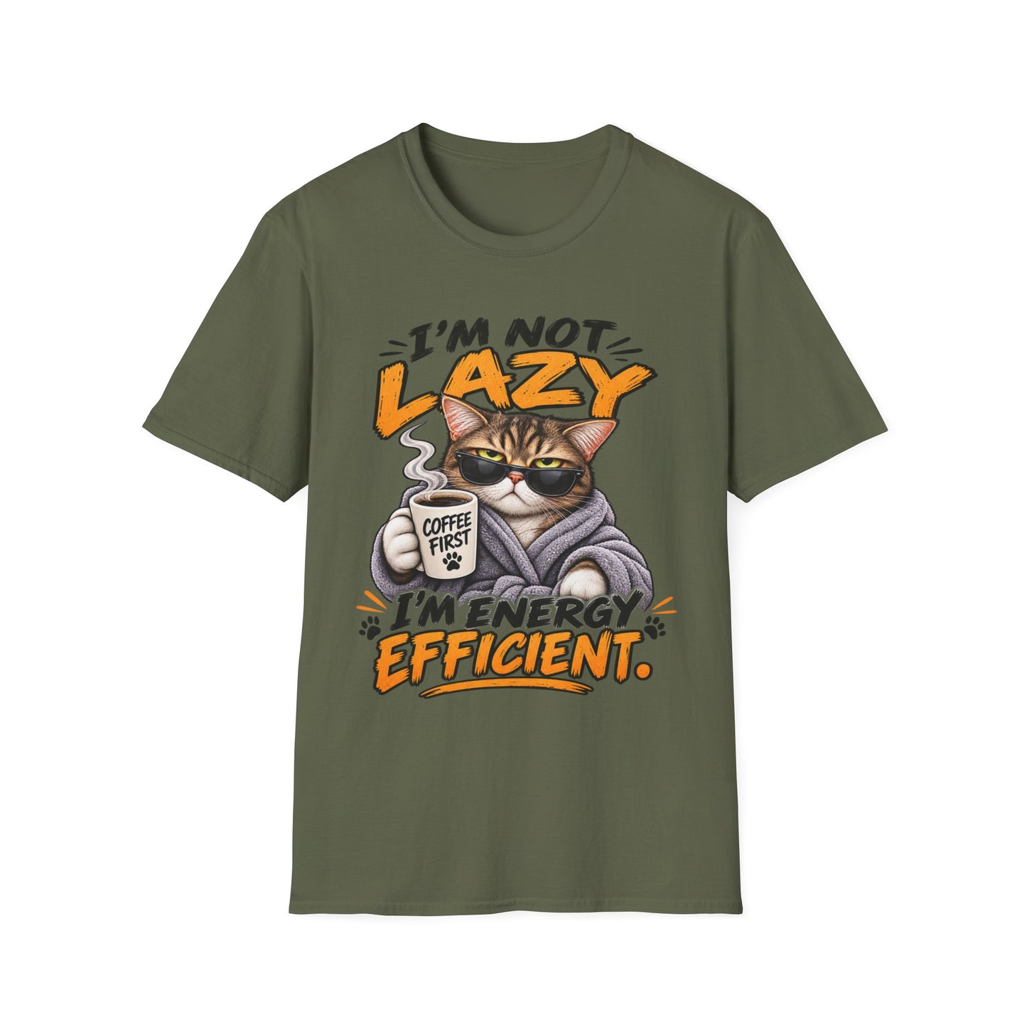 Cat "I'm Not Lazy I'm Energy Efficient" T-Shirt