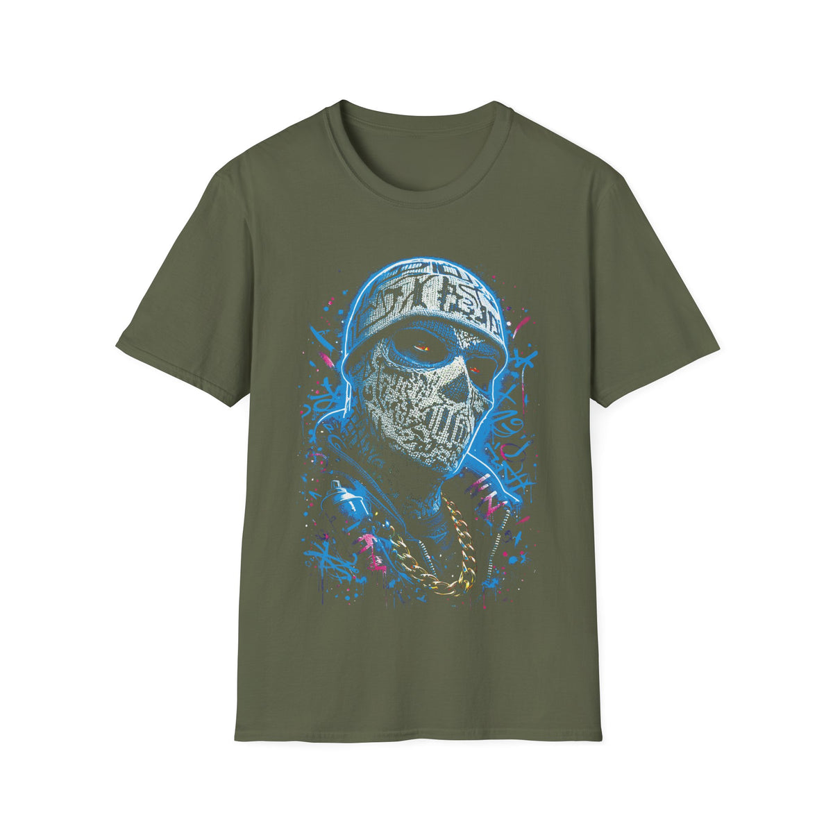 Masked Streetwear Graffiti T-Shirt