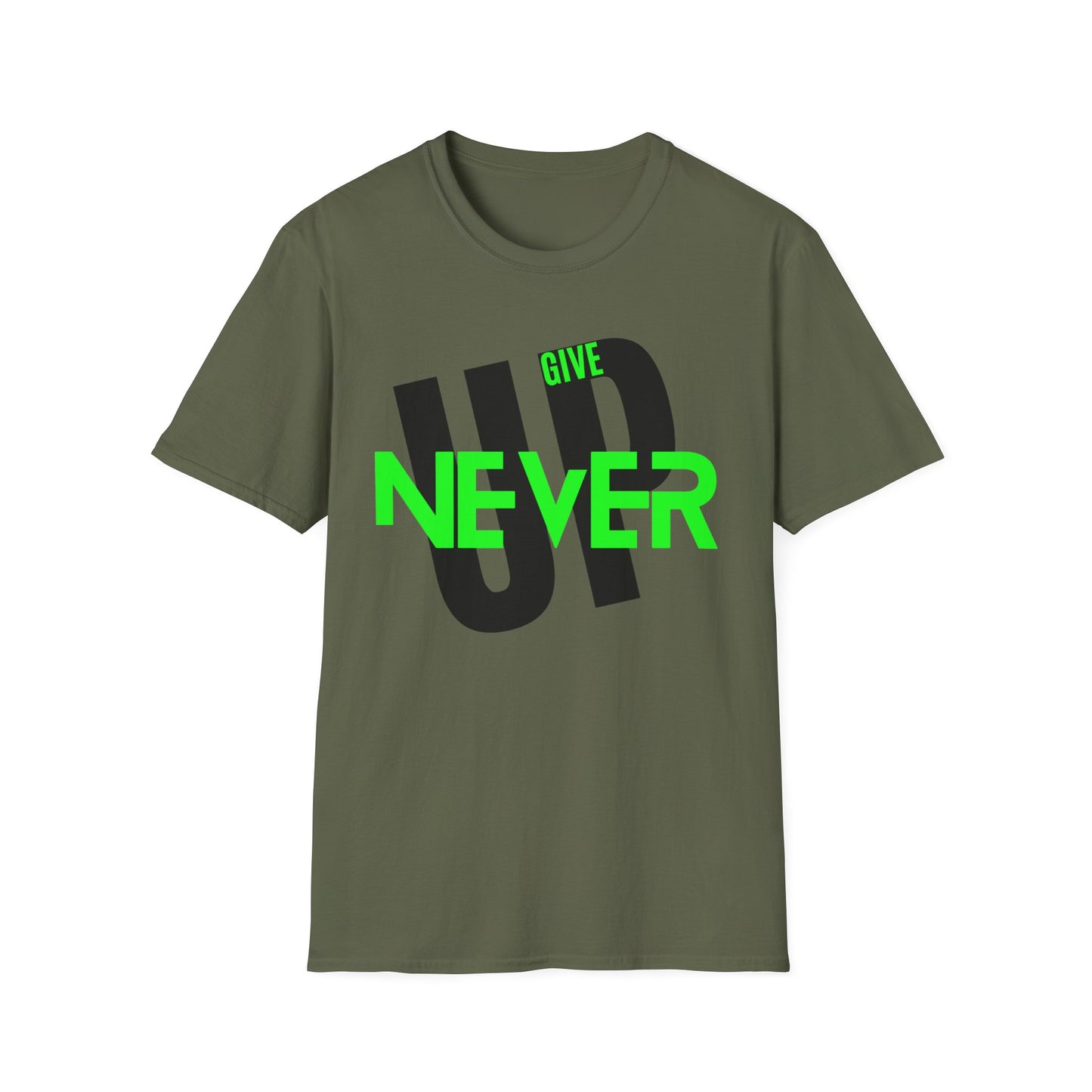 Motivational Unisex Softstyle T-Shirt - 'Never Give Up' Inspiration