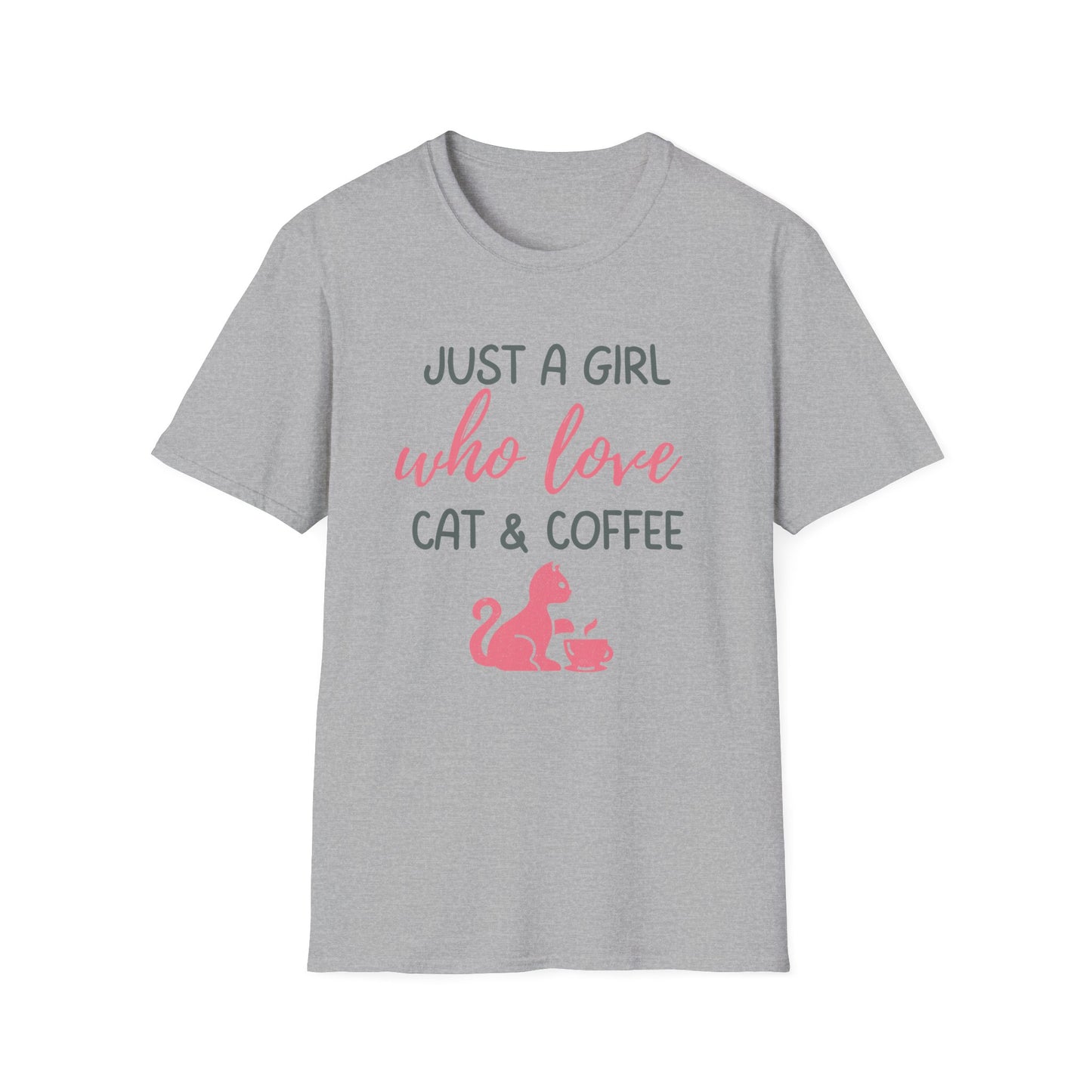 Just a Girl Who Loves Cat & Coffee Softstyle T-Shirt