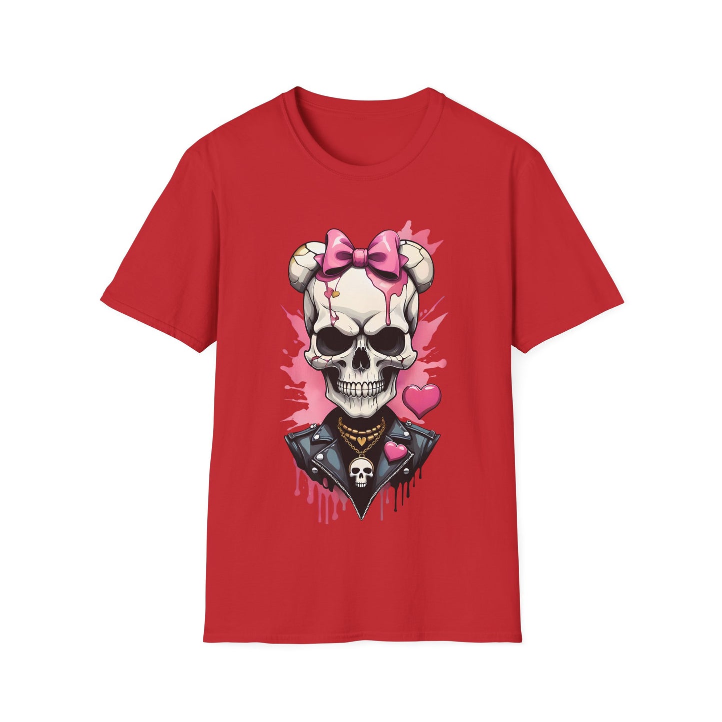 Skull Girl Graphic T-Shirt — Pink Bow Punk Skull Tee