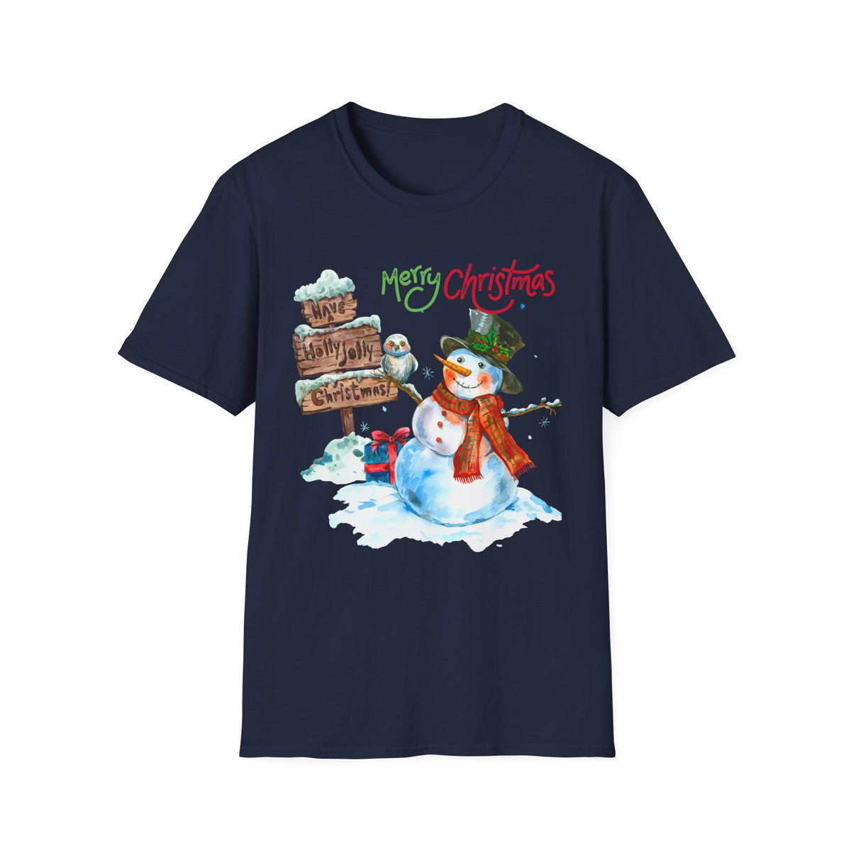 Merry Christmas Snowman T-Shirt — Festive Holiday Graphic Tee