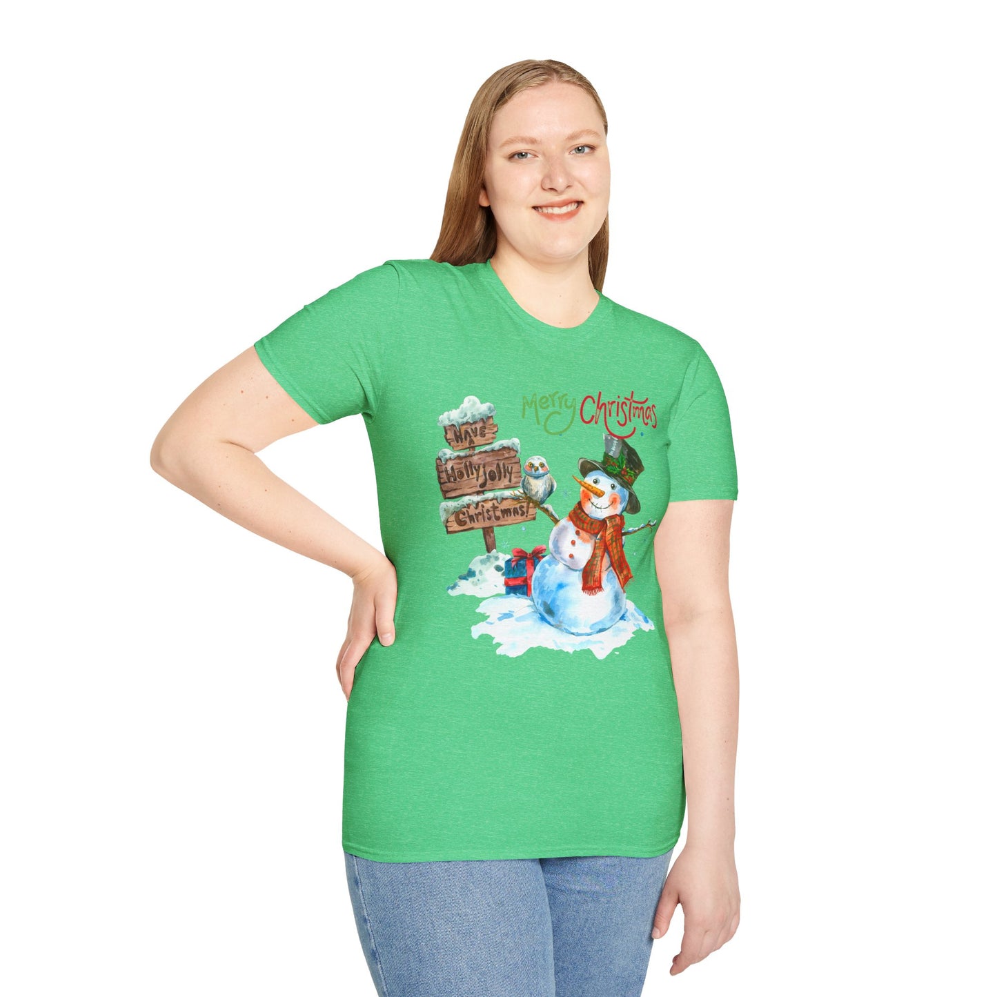 Frosty Fun Merry Christmas Snowman Unisex Tee