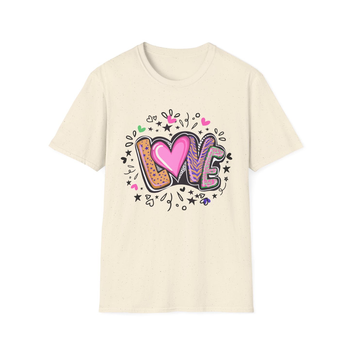 Colorful Love Graphic Unisex Softstyle T-Shirt