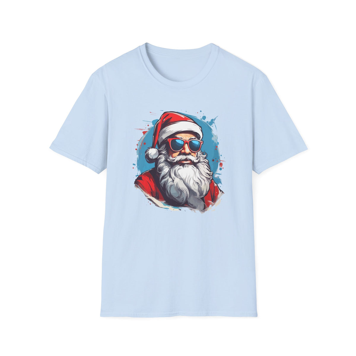 Cool Sunglasses Santa T-Shirt — Retro Hipster Christmas Tee