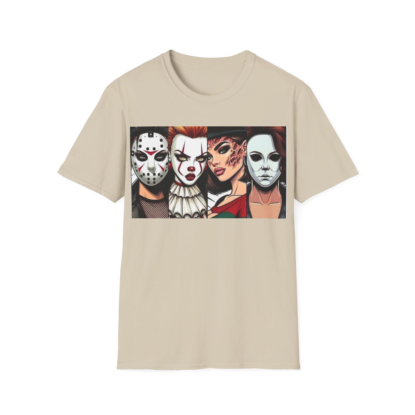 Horror Icons Graphic T-Shirt — Masks Collage Halloween Tee
