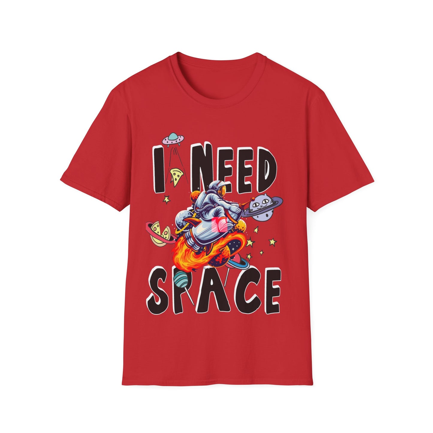 I Need Space Astronaut on a Rocket Unisex Tee
