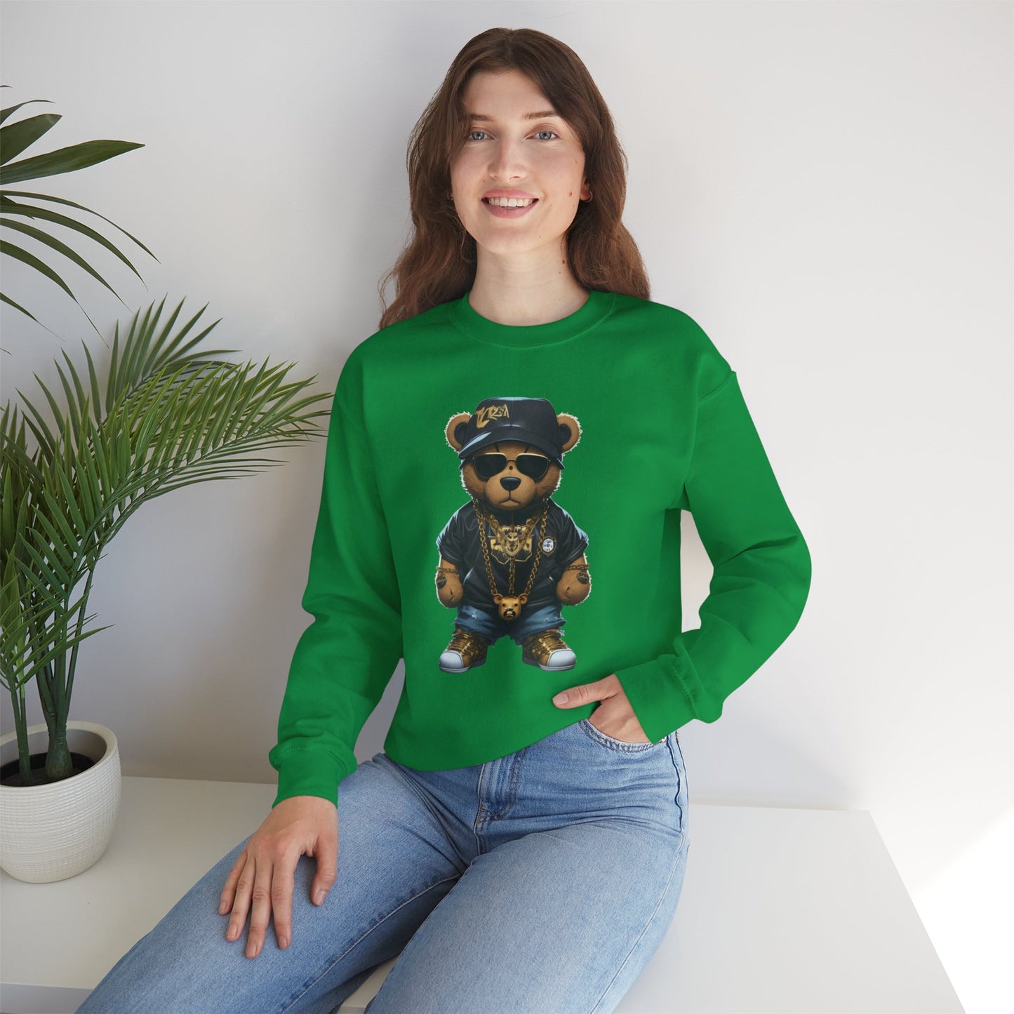 Blinged-Out Bear Graphic Sweatshirt