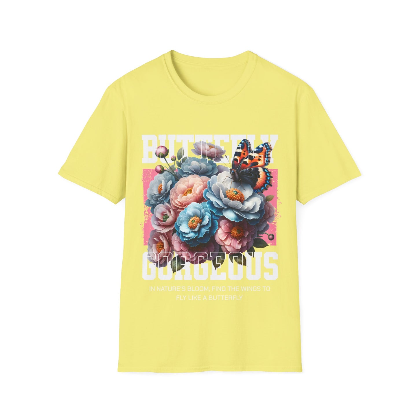 Butterfly Gorgeous Floral T-Shirt — Vintage Rose & Monarch Graphic Tee