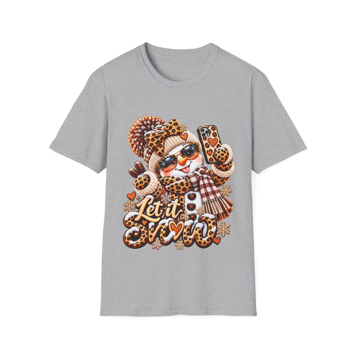 Let It Snow Leopard Christmas T-Shirt