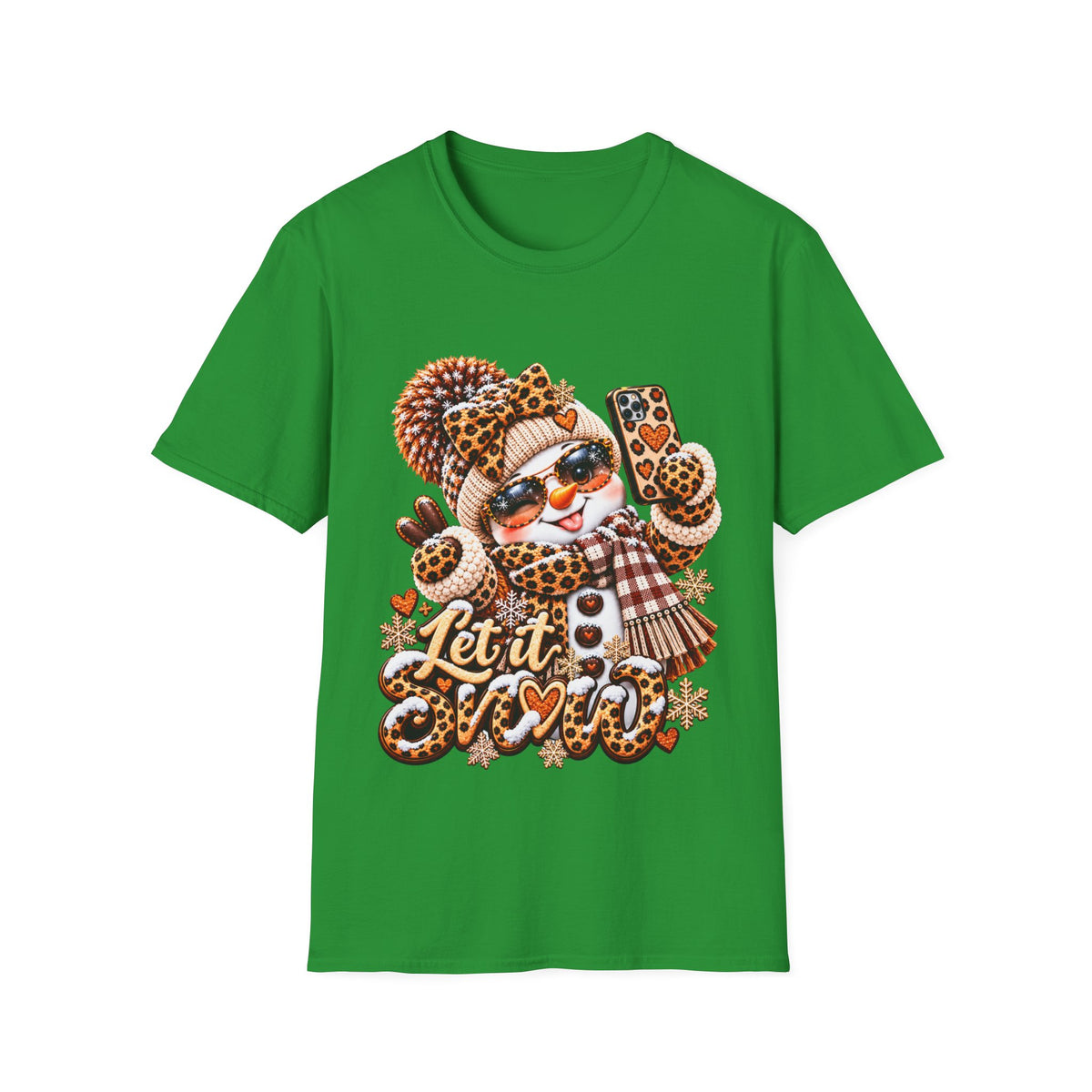 Let It Snow Leopard Christmas T-Shirt