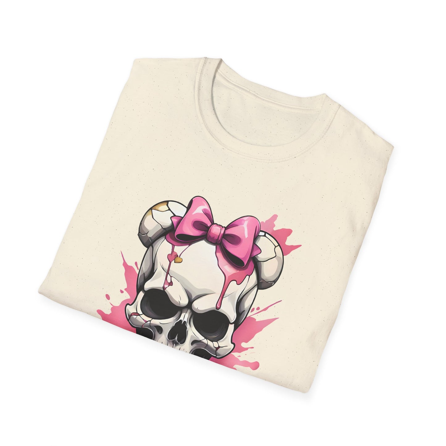 Skull Girl Graphic T-Shirt — Pink Bow Punk Skull Tee