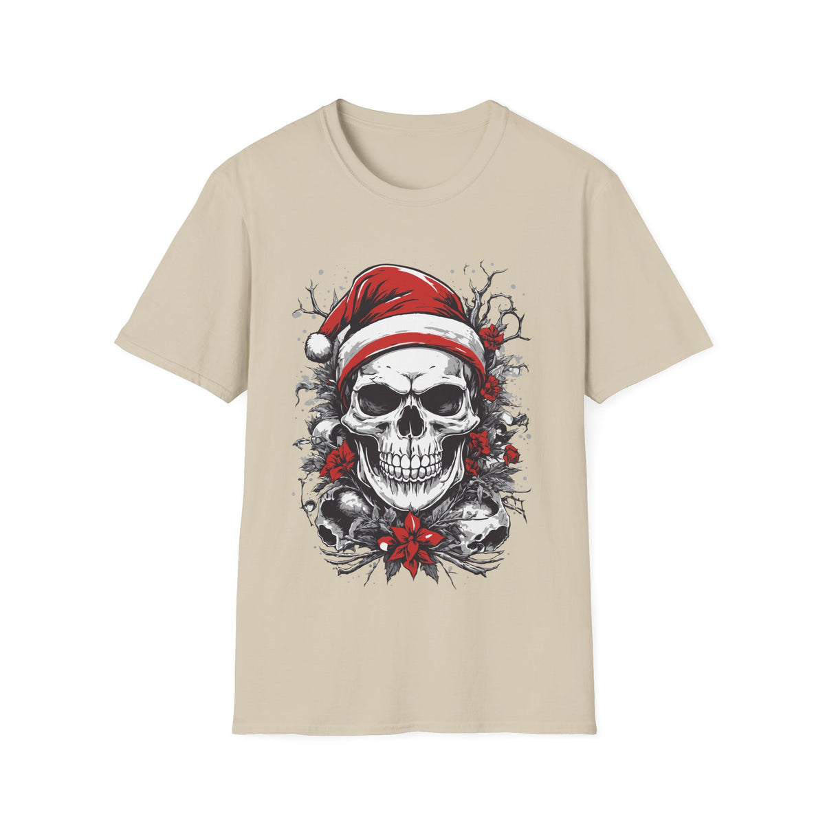 Skull Santa T-Shirt — Gothic Christmas Holiday Tee