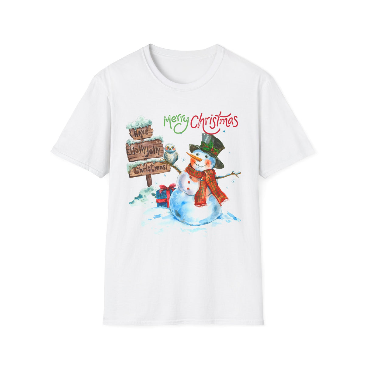 Merry Christmas Snowman T-Shirt — Festive Holiday Graphic Tee