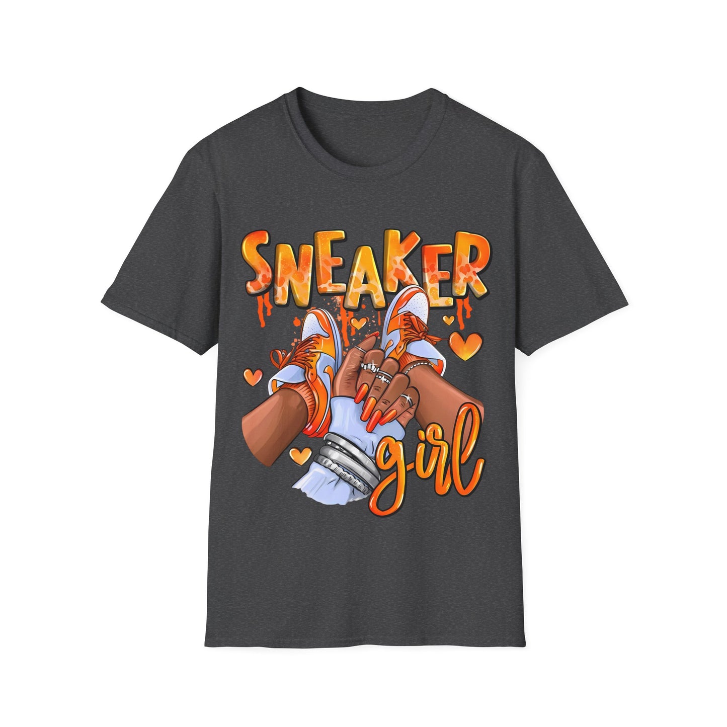 Sneaker Girl T-Shirt – Cute Orange Graphic Tee for Sneaker Lovers